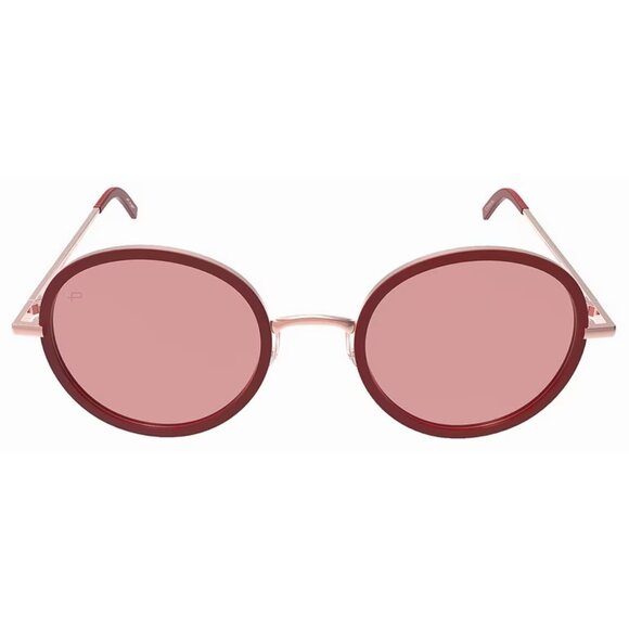 Prive Revaux x Madelaine Round Street Burgundy Sunglasses - Picture 7 of 10